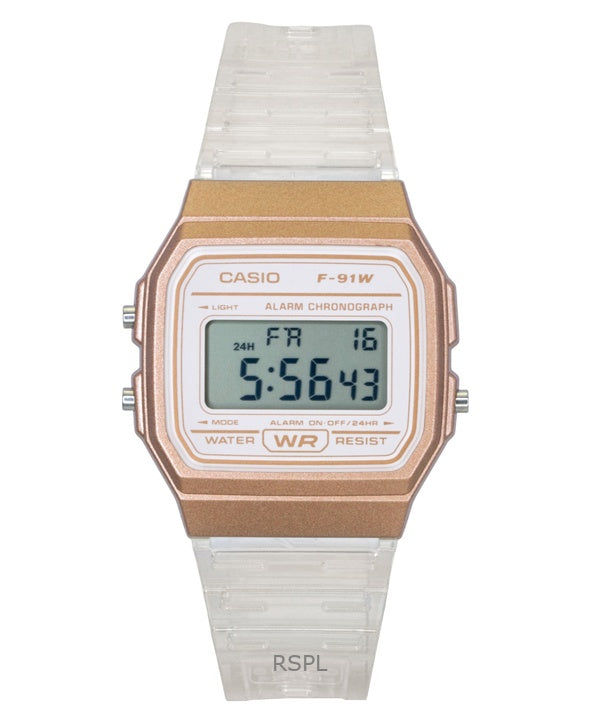 Casio Digital Transparent Resin Strap Quartz F-91WS-7A3 Unisex Watch