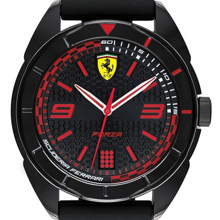 Ferrari Scuderia Forza Black Dial Silicon Band Quartz 0830515 Herreur