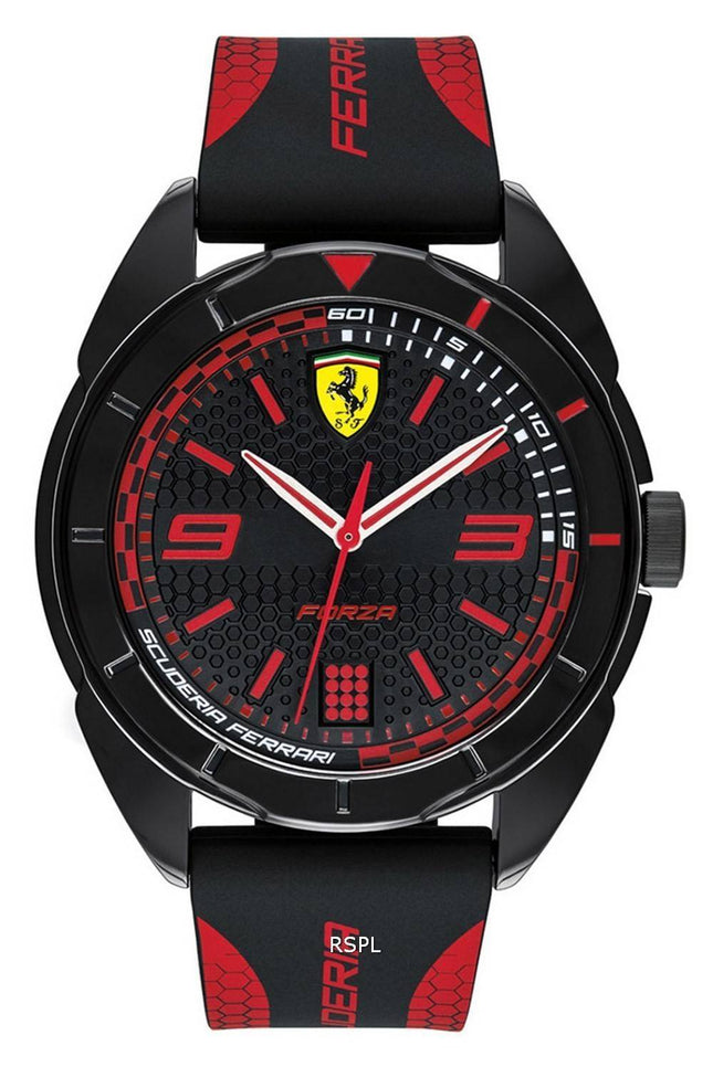 Ferrari Scuderia Forza Black Dial Silicon Band Quartz 0830515 Herreur