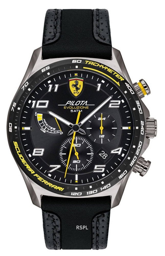 Ferrari Scuderia Pilota Evo Chronograph lÃ¦derrem Kvarts 0830718 Herreur