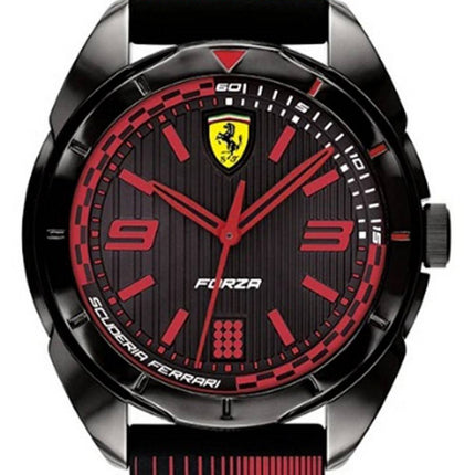 Ferrari Scuderia Forza Black Dial Silicon Band Quartz 0840034 Herreur