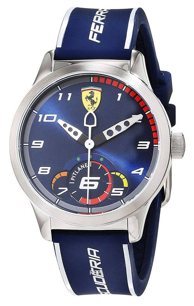 Ferrari Scuderia Pitlane Blue Dial Silicon Band Quartz 0860005 Unisex ur