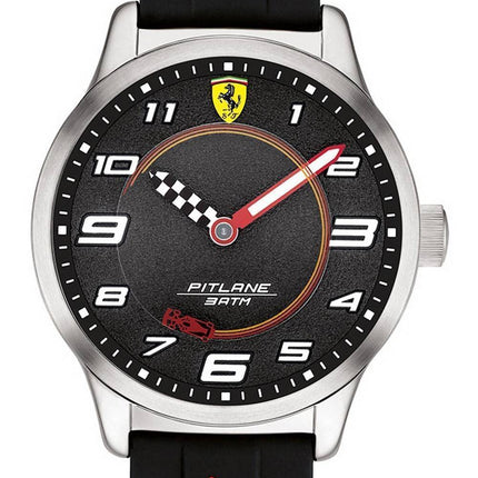 Ferrari Scuderia Pitlane sort urskive siliciumbÃ¥nd kvarts 0860012 Unisex ur