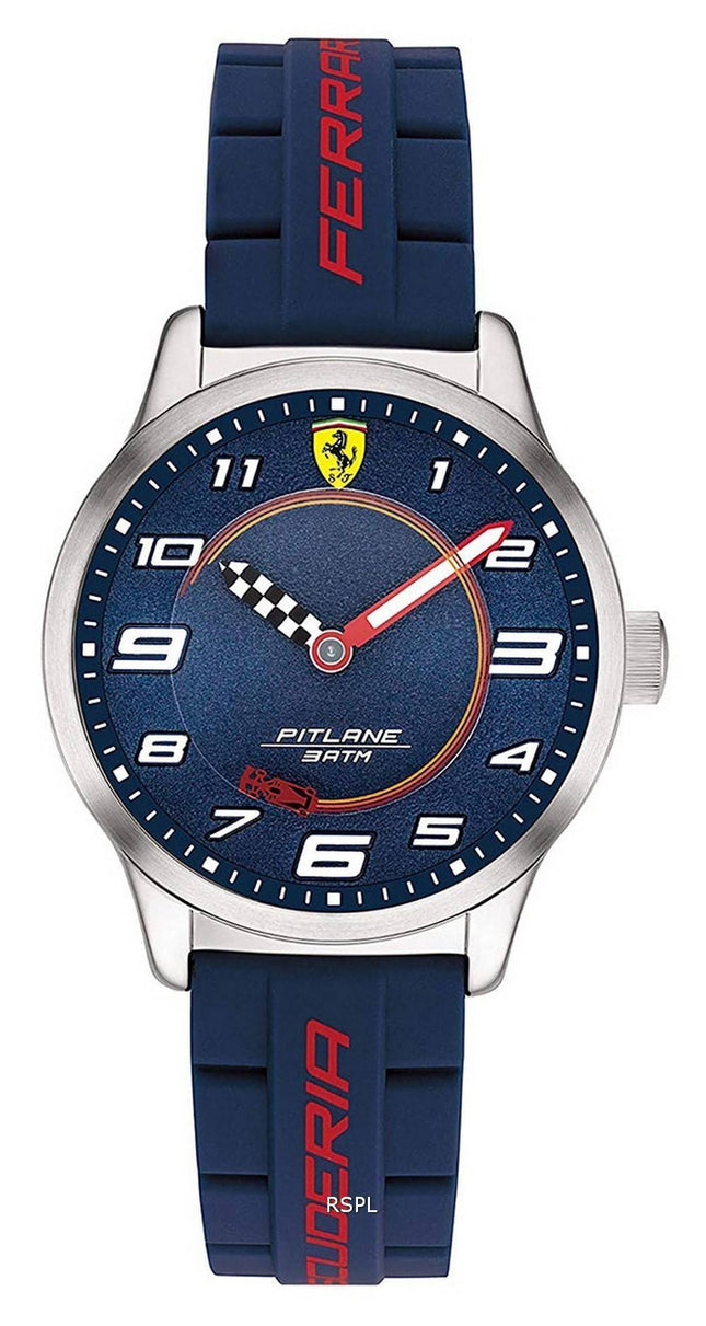 Ferrari Scuderia Pitlane Blue Dial Silicon Band Quartz 0860015 Unisex ur
