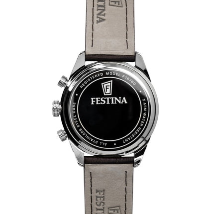 Festina Kronograf Læderrem Blå Skive Quartz F16760-7 Herreur