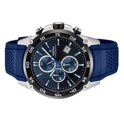 Festina The Originals Chronograph Rubber Rem Blue Dial Quartz F20330-A 100M herreur