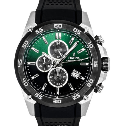 Festina The Originals Chronograph Gummirem Grøn Skive Quartz F20330-B 100M Herreur