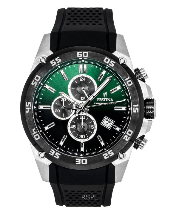 Festina The Originals Chronograph Gummirem Grøn Skive Quartz F20330-B 100M Herreur