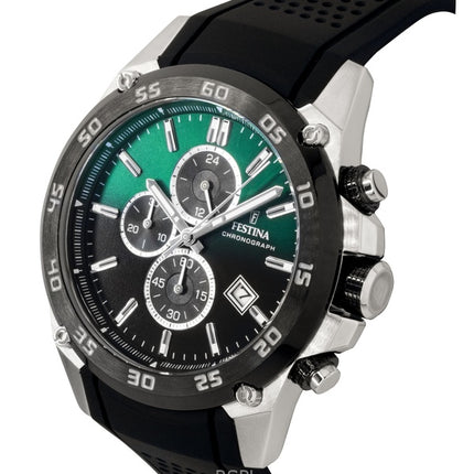 Festina The Originals Chronograph Gummirem Grøn Skive Quartz F20330-B 100M Herreur