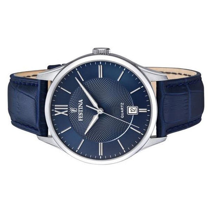 Festina Classics læderrem Blue Dial Quartz F20426-2 100M herreur