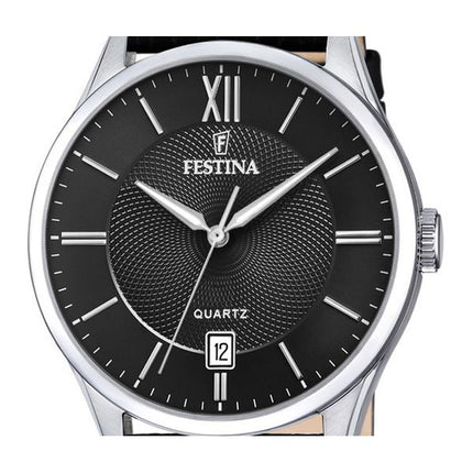 Festina Classics Læderrem Sort Urskive Quartz F20426-3 Herreur