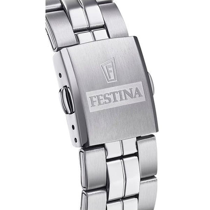 Festina Classics rustfrit stål hvid skive kvarts F20437-1 100M herreur