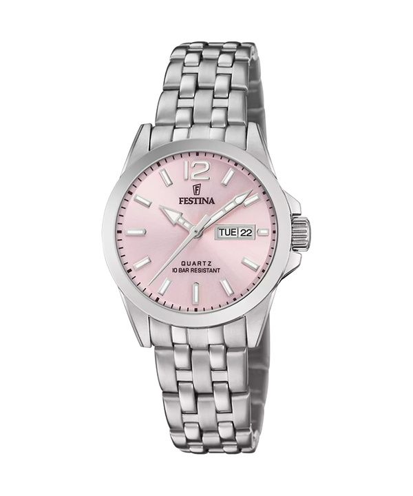 Festina Classics Stainless Steel Pink Dial Quartz F20455-2 100M dameur