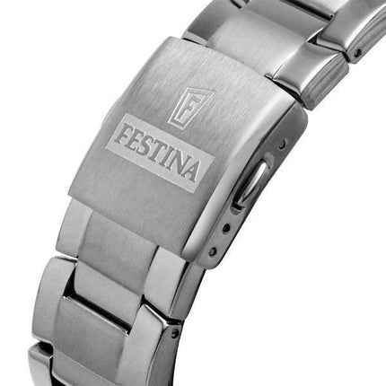 Festina Sport Chronograph rustfrit stål blå skive Quartz F20463-2 100M herreur