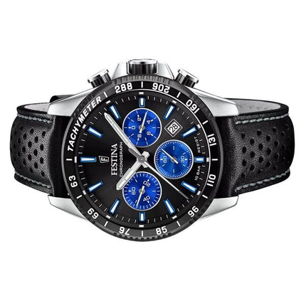 Festina Timeless Chronograph Læderrem Black Dial Quartz F20561-6 100M herreur