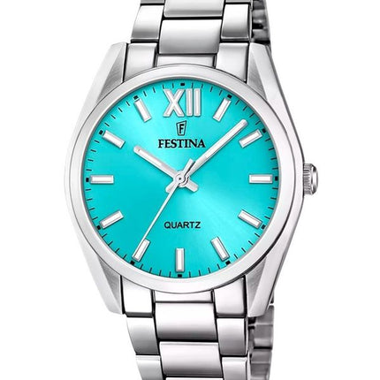Festina Alegria rustfrit stål turkis urskive Quartz F20622-D dameur