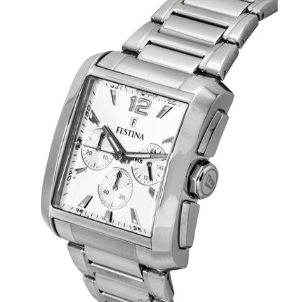 Festina Kronograf Rustfrit Stål Sølv Skive Quartz F20635-1 Herreur