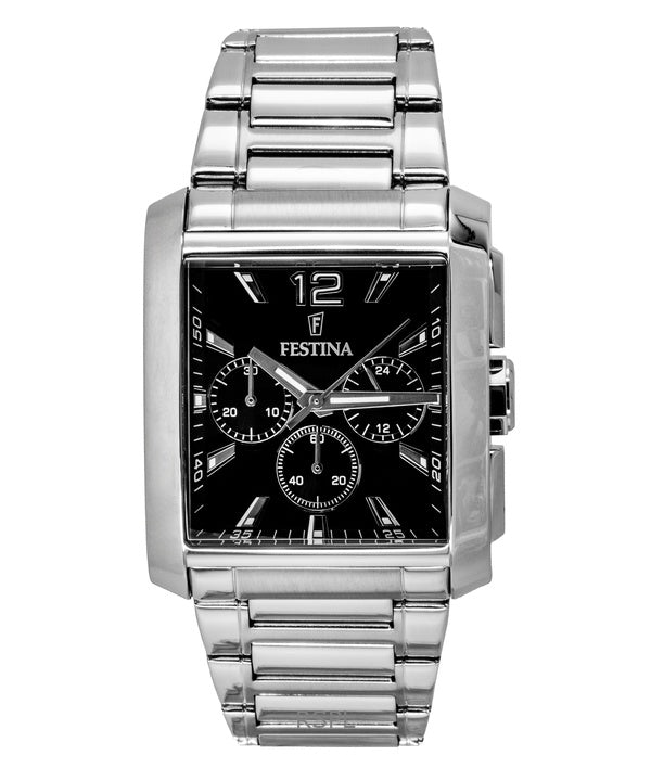 Festina Kronograf Rustfrit Stål Sort Skive Quartz F20635-4 Herreur