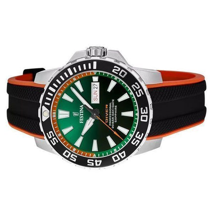 Festina The Originals gummistrop Grøn skive Quartz Diver&#39,s F20662-2 200M herreur