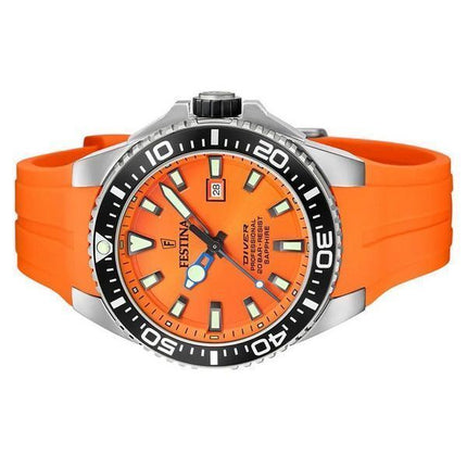 Festina Diver gummirem Orange Urskive Quartz F20664-4 200M herreur