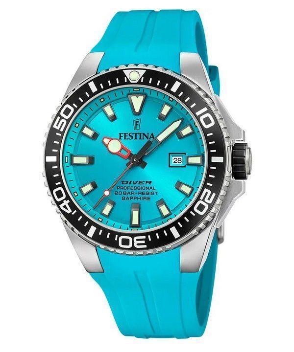 Festina Diver gummirem turkis urskive Quartz F20664-5 200M herreur