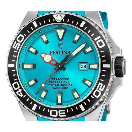Festina Diver gummirem turkis urskive Quartz F20664-5 200M herreur
