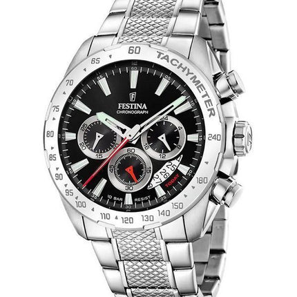 Festina Chrono Sport rustfrit stål Black Dial Quartz F20668-4 100M herreur