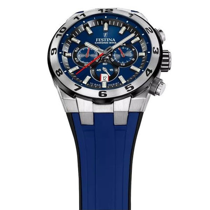 Festina Chrono cykel gummirem Blue Dial Quartz F20671-1 100M herreur