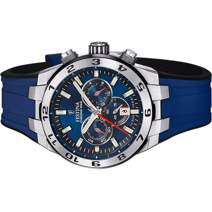 Festina Chrono cykel gummirem Blue Dial Quartz F20671-1 100M herreur