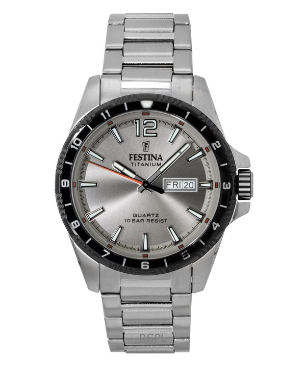 Festina Titanium Grå Skive Quartz F20698-1 100M Herreur