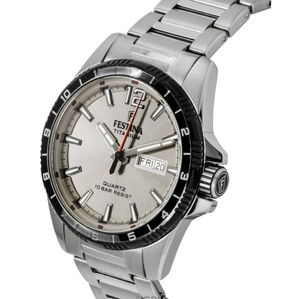 Festina Titanium Grå Skive Quartz F20698-1 100M Herreur