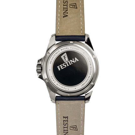 Festina Titanium Analog Læderrem Blå Skive Quartz F20699-2 100M Herreur
