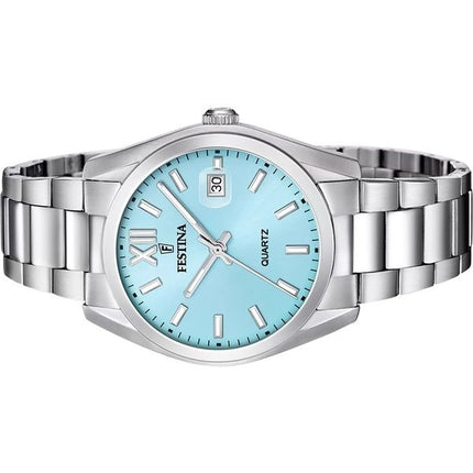 Festina Acero Clasico rustfrit stål Blue Dial Quartz F20707-2 herreur