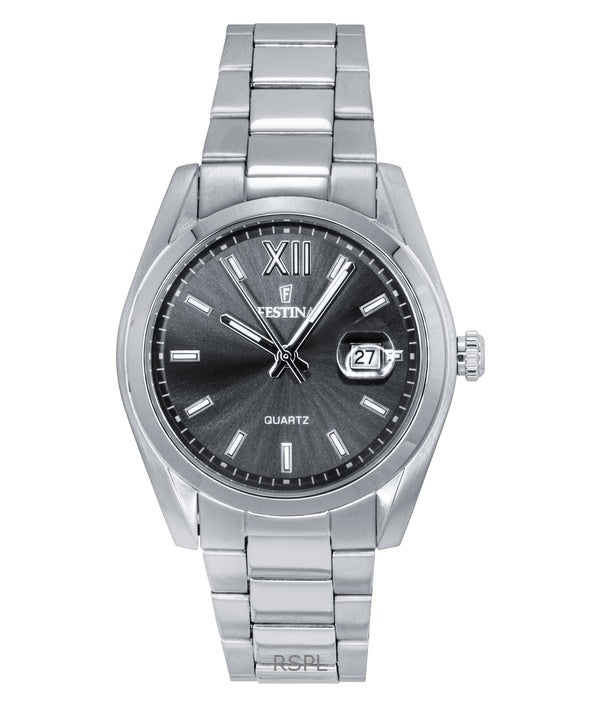 Festina Classic rustfrit stål grå urskive quartz F20707-3 herreur