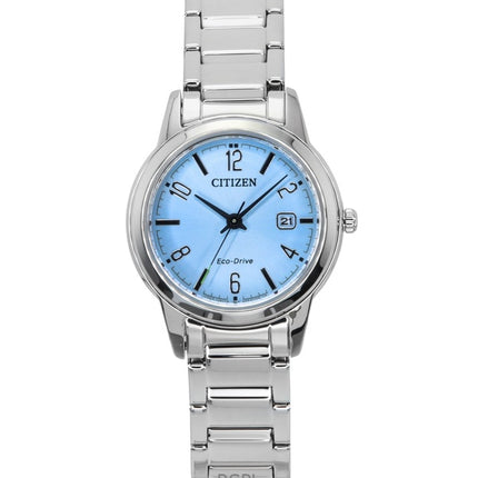 Citizen Elegance rustfrit stål lyseblå skive Eco-Drive FE1241-71L dameur