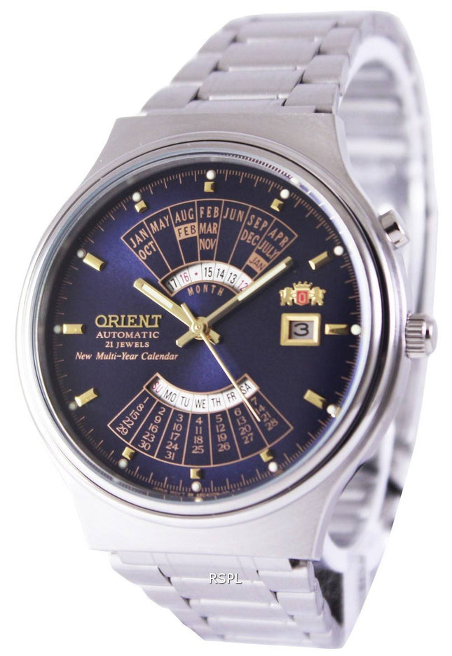 Orient automatisk 21 juveler Multi år kalender FEU00002DW Herreur