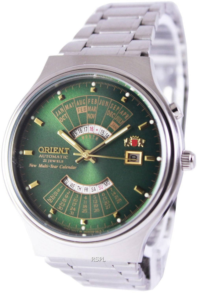 Orient automatisk 21 juveler Multi år kalender FEU00002FW Herreur