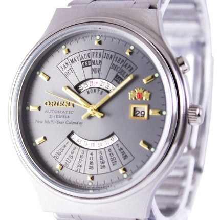 Orient automatisk 21 juveler Multi år kalender FEU00002KW Herreur