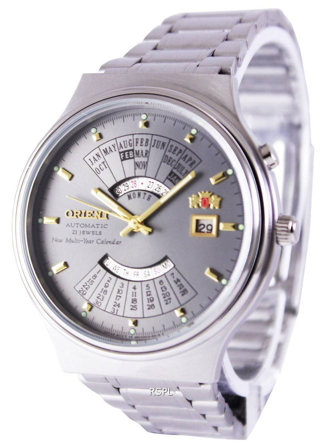 Orient automatisk 21 juveler Multi år kalender FEU00002KW Herreur