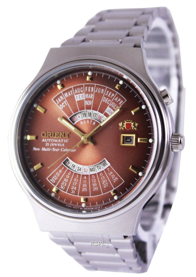 Orient automatisk 21 juveler Multi år kalender FEU00002PW Herreur