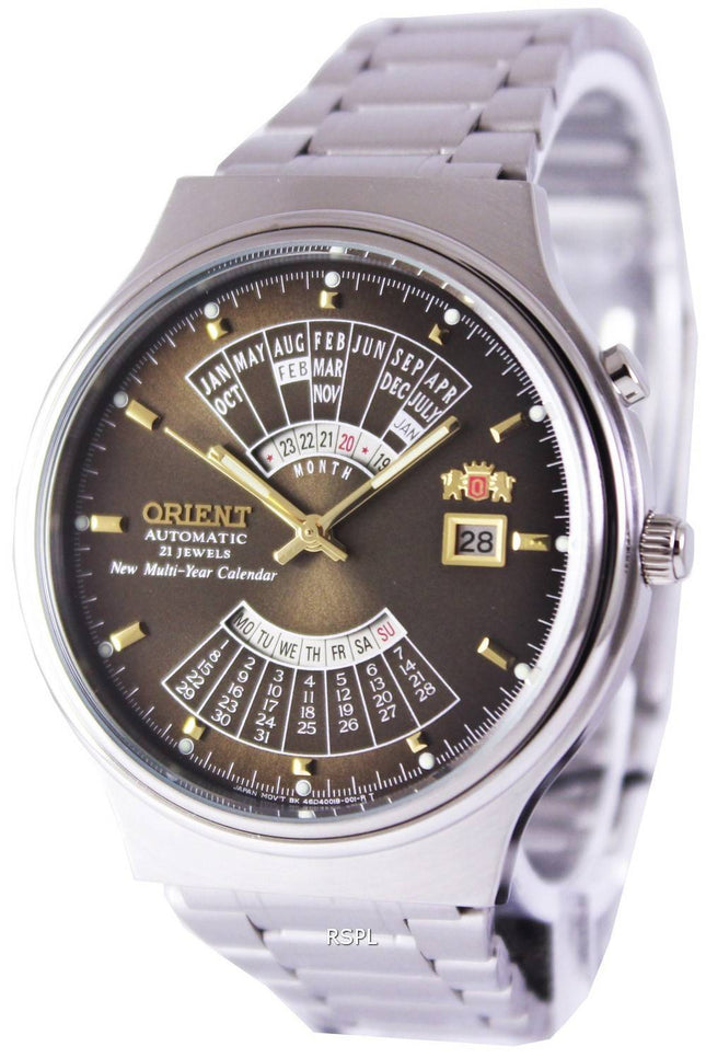 Orient automatisk 21 juveler Multi år kalender FEU00002TW Herreur