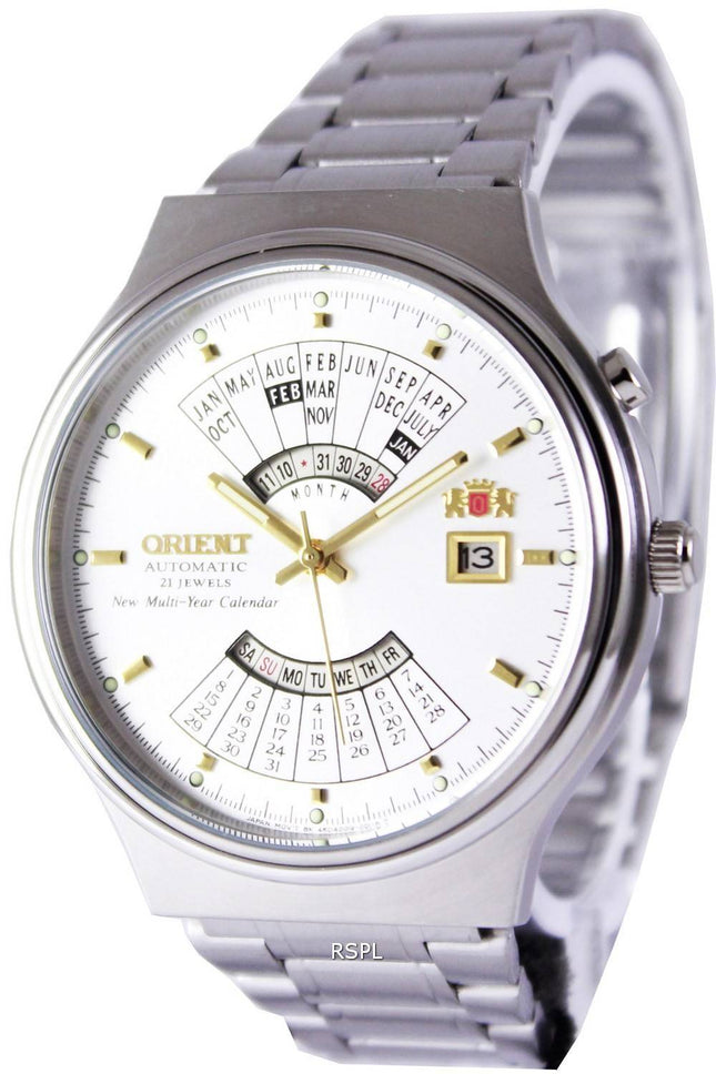 Orient automatisk 21 juveler Multi år kalender FEU00002WW Herreur