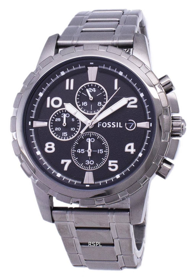 Fossile Dean Chronograph røg grå Ion forgyldt FS4721 Herreur