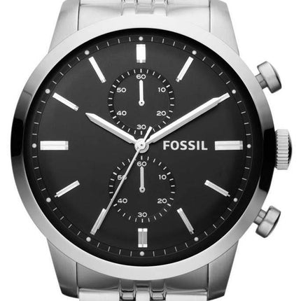 Fossile Townsman Chronograph Black Dial rustfrit stål FS4784 Herreur