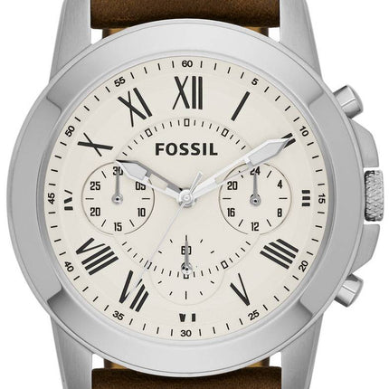 Fossile give Chronograph brun læder rem FS4839 Herreur