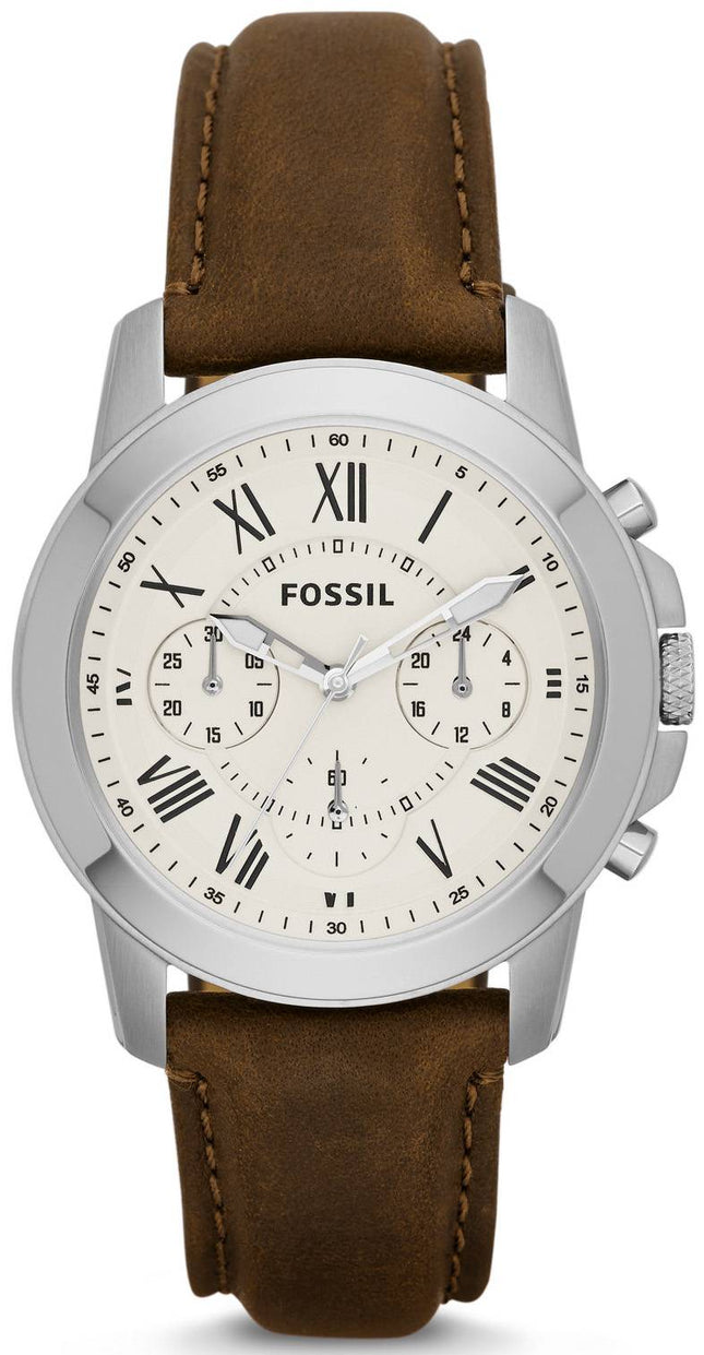 Fossile give Chronograph brun læder rem FS4839 Herreur