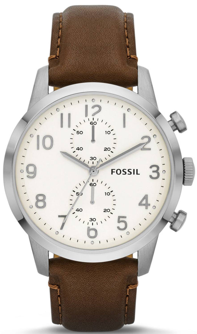 Fossile Townsman Chronograph brun læder FS4872 Herreur