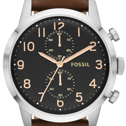 Fossile Townsman Chronograph brun læder rem FS4873 Herreur