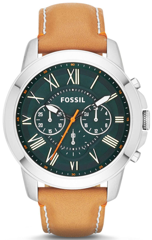 Fossile give Chronograph Tan læder FS4918 Herreur