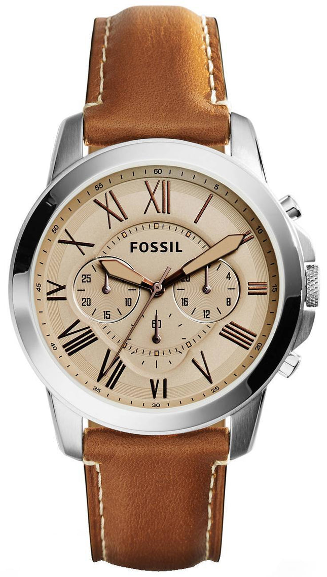Fossile give kronograf læder FS5118 Herreur